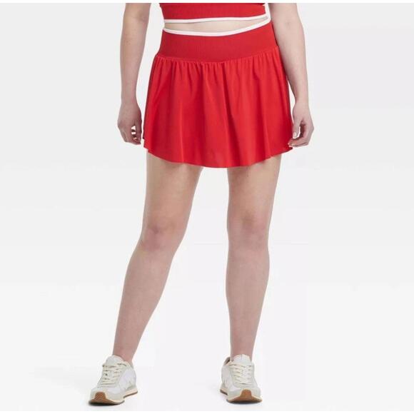 NEW All In Motion Women's High Rise Seamless Skort Red Size L Tennis Pickleball - Picture 7 of 7